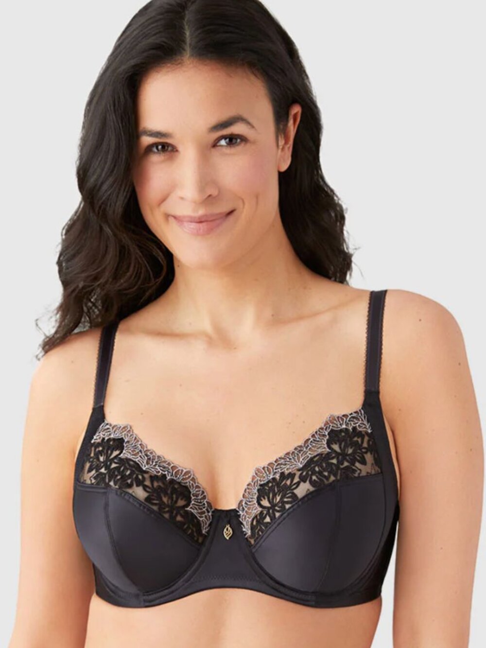 Wacoal 855377 Side Note Underwire Bra Full Coverage Black Sz 40G
